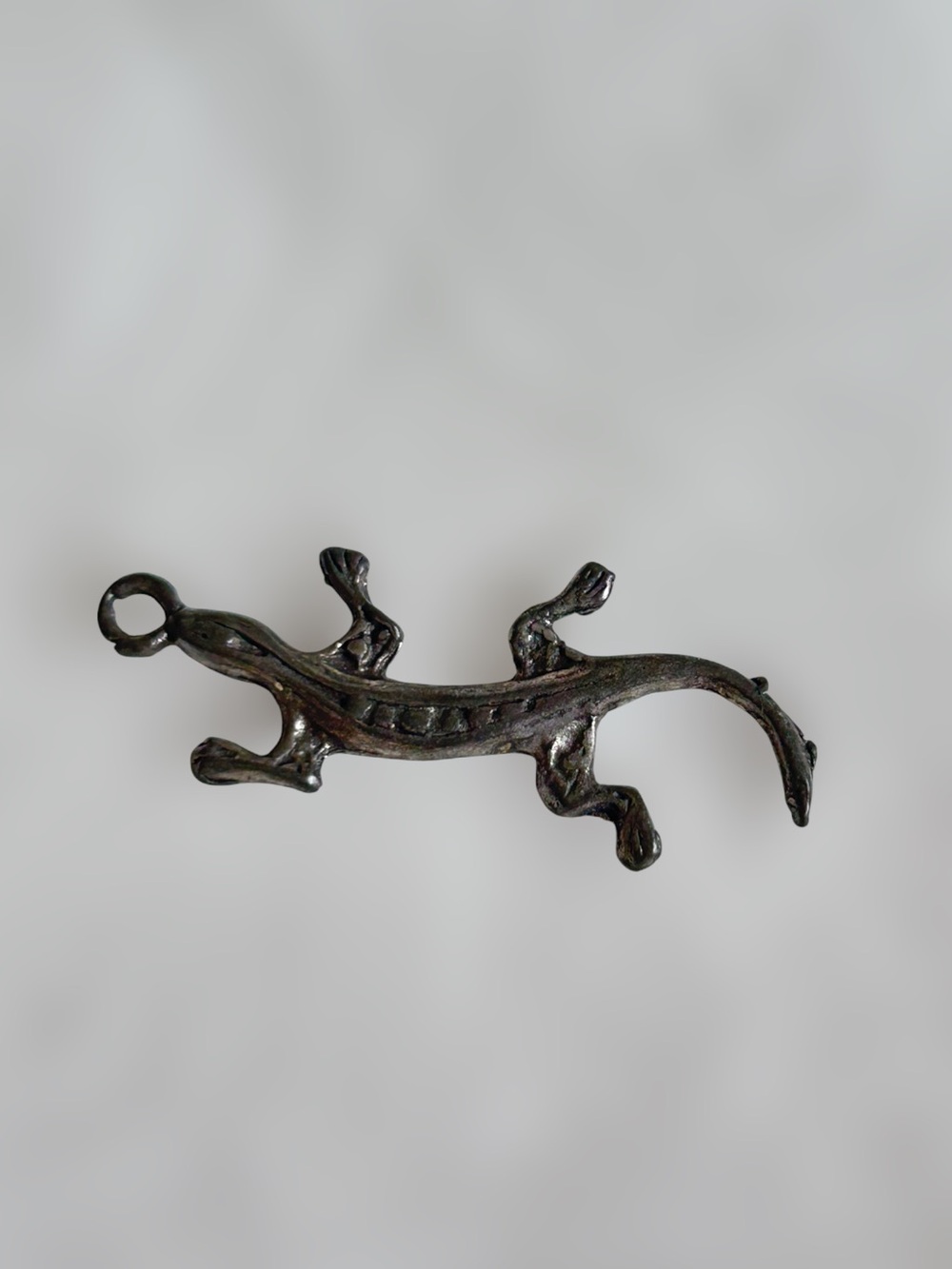 Vintage 925 Sterling Silver Lizard Gecko Charm Pendant | Oxidized Animal Jewelry